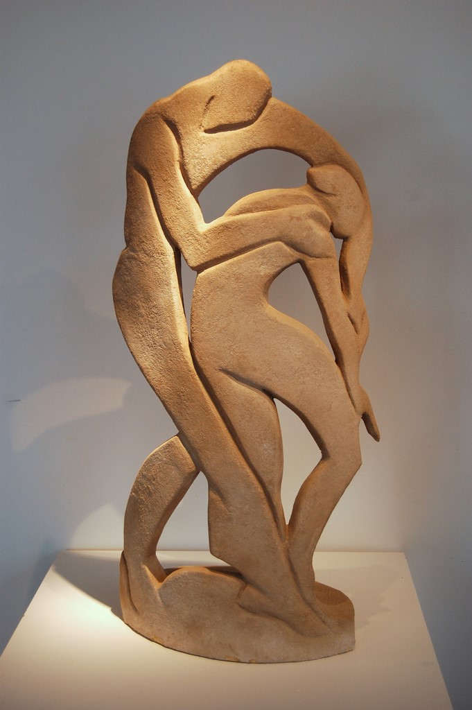 Sculpture ciment composite"Etreinte"/Valia