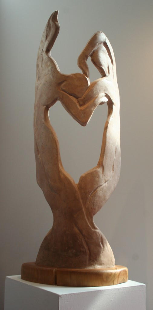 Sculpture ciment composite"Duetto"/Valia