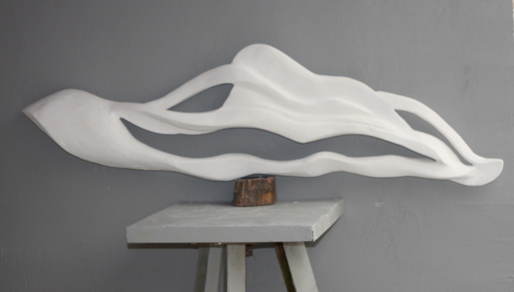 Sculpture plâtre"Nautilus"/Valia