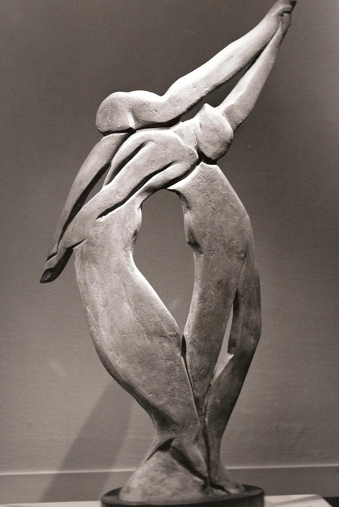 Sculpture photo noir et blanc " Enlacés " /Ciment /Valia 